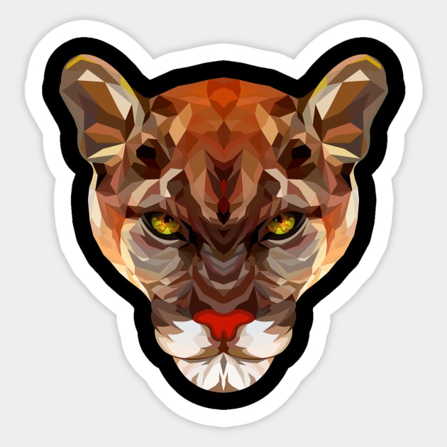 Big cat puma Sticker by DmitryPayvinart